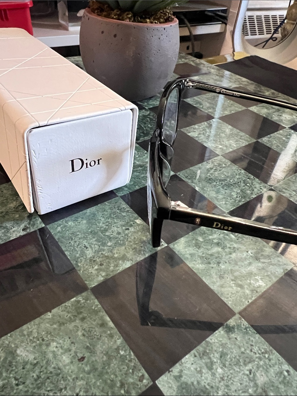 Dior Black Cat-Eye Frames with Silver Accents - Picture 3 of 5